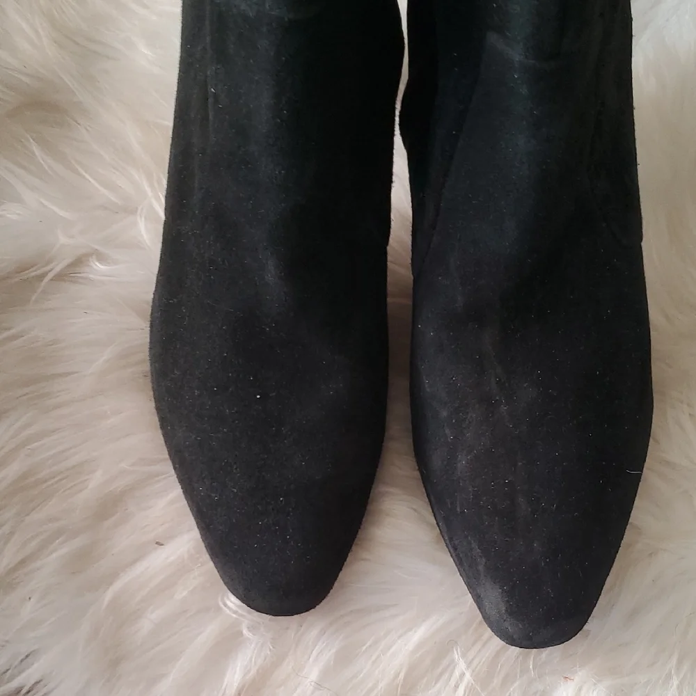 Brian Atwood Black Ankle Booties with Suede Finish - Picture 3 of 12